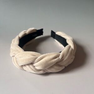 White Velvet Padded Braid Headband - Like New - OS